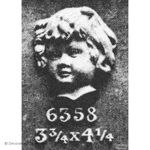 Cherub Face 4 1/4H X 3 3/4W - 1 1/4Relief-historic-carving-library-victorian-styles-Decorators Supply