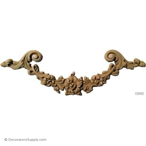 Floral Scroll 3 High 9 1/4 Wide-applique-onlay-for-furniture-woodwork-Decorators Supply