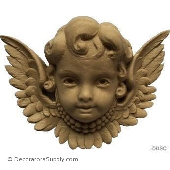 Cherub - 3 1/8H X 4 1/4W - 1 1/4Relief-historic-carving-library-victorian-styles-Decorators Supply