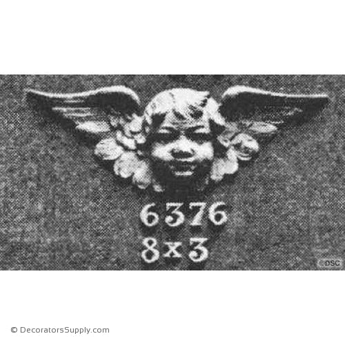 Cherub - 3H X 8W - 3/8Relief-historic-carving-library-victorian-styles-Decorators Supply