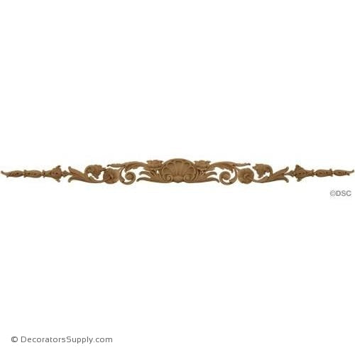 Shell with Large Bell Flower Design 2 1/2 H X 35 1/4 W-ornaments-furniture-woodwork-Decorators Supply