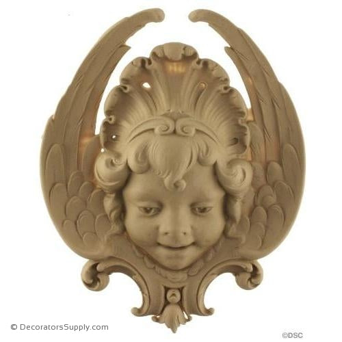 Cherub - Louis XV 8 1/8H X 6 5/8W - 1 1/4Relief-historic-carving-library-victorian-styles-Decorators Supply