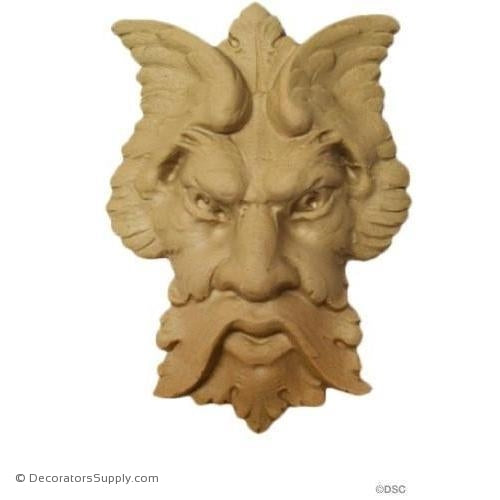 Green Man Applique - 4 1/4H X 3W - 3/4Relief-Decorators Supply