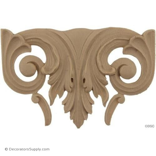 Leafy Scrolls 3 3/4 High 5 1/2 Wide-ornaments-furniture-woodwork-Decorators Supply