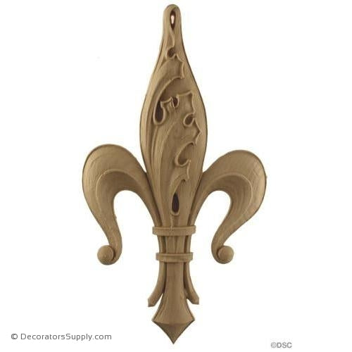 Gothic Fleur de Lis - 12 1/2H X 6 3/4W - 1/4Relief - Decorators Supply