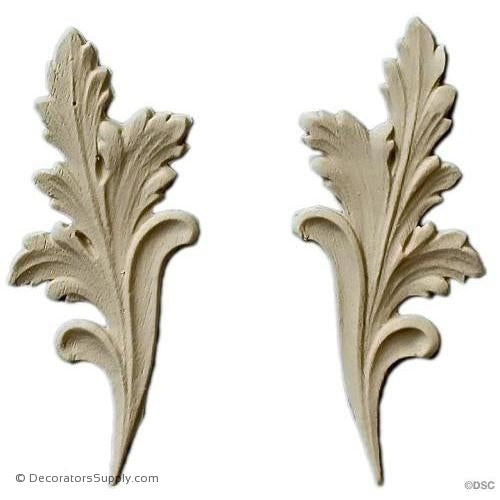 Leaf 3 3/4 High 1 1/2 Wide-ornaments-furniture-woodwork-Decorators Supply