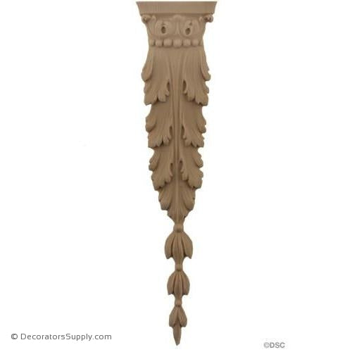 Acanthus Drop - 9" H x 2 1/8" W-ornaments-furniture-woodwork-Decorators Supply