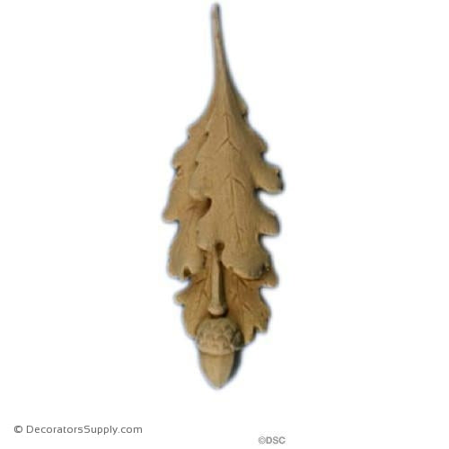 Leaf-Nat. Oak 4H X 1 1/4W - 3/8Relief-ornaments-furniture-woodwork-Decorators Supply