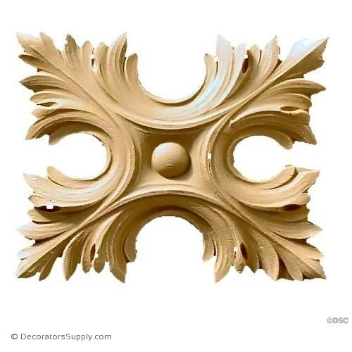 Rosette - Rectangular 5 High 4 Wide-ornaments-for-woodwork-furniture-Decorators Supply