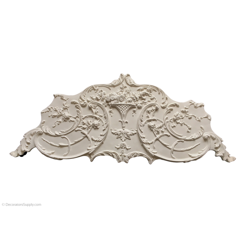 Plaster Side Ornament Louis XV 34" x 14-1/2" x 1" Relief