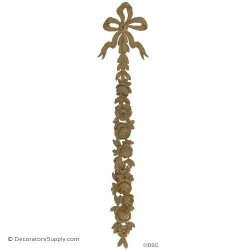 Floral-French 52 1/2H X 10W - 11/16Relief-vertical-design-woodwork-furniture-Decorators Supply