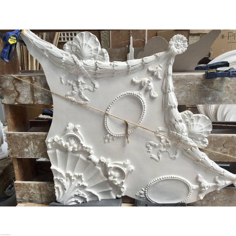 78" Plaster Medallion French - Comes in 4 - Quarters - 2 options