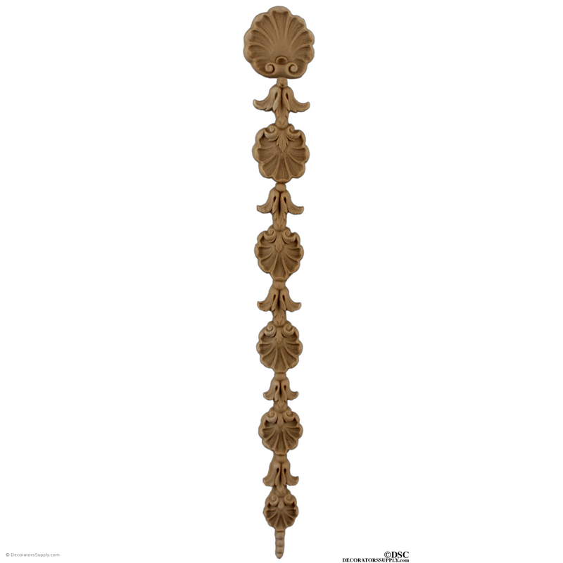 Shell Drop 8 3/4 High 1 Wide-ornaments-for-woodwork-furniture-Decorators Supply