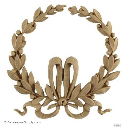 Wreath-Louis XVI 5 1/4H X 5 1/8W - 1/4Relief-ornaments-for-woodwork-furniture-Decorators Supply