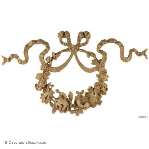 Wreath-Mod. Ren. 9 1/4H X 15W - 3/4Relief-ornaments-for-woodwork-furniture-Decorators Supply