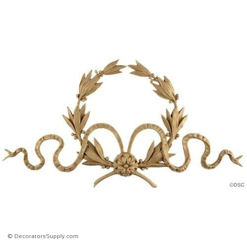 Wreath-Louis XVI 9 1/4H X 18W - 9/16Relief-ornaments-for-woodwork-furniture-Decorators Supply