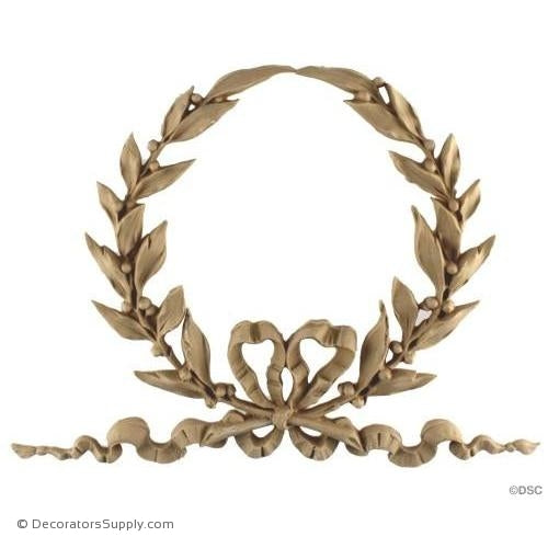 Wreath-Louis XVI 8 1/4H X 11 1/2W - 9/16Relief-ornaments-for-woodwork-furniture-Decorators Supply