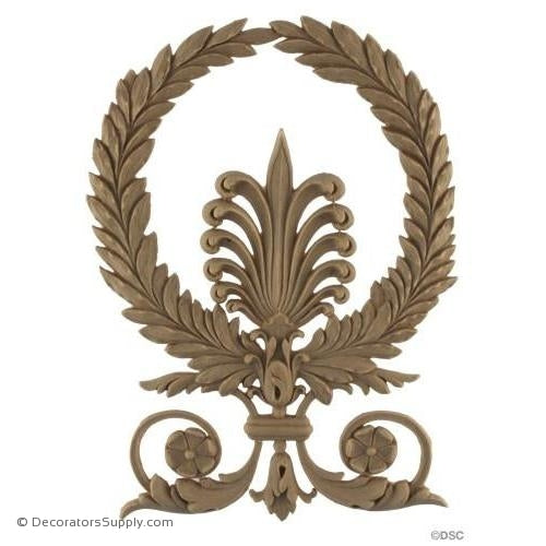 Wreath-Empire 8H X 5 1/2W - 3/16Relief-ornaments-for-woodwork-furniture-Decorators Supply