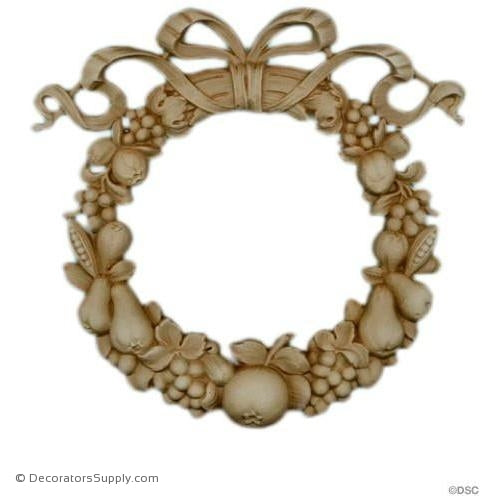 Fruit Wreath-Ital. Ren. 7 1/4H X 7 3/8W - 7/16Relief-ornaments-for-woodwork-furniture-Decorators Supply