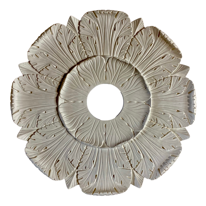 Plaster Medallion Roman 30" x 1-3/4" Relief x 5 3/4" Hole