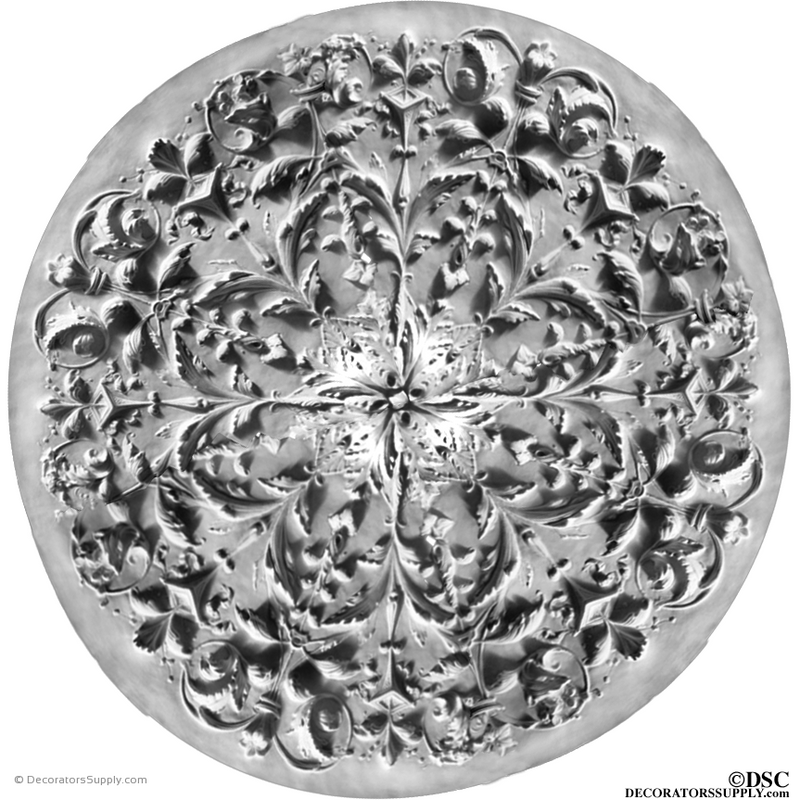 Plaster Medallion-Italian-66" Diameter X 2" Relief-ceiling-ornament-Decorators Supply