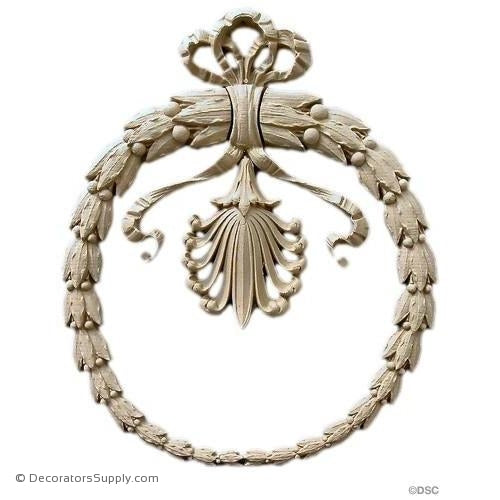 Wreath-Empire 13 3/4H X 11 1/2W - 3/4Relief-ornaments-for-woodwork-furniture-Decorators Supply