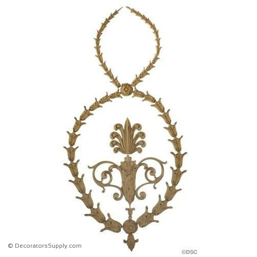 Wreath-Empire 24 3/4H X 12W - 1/2Relief-ornaments-for-woodwork-furniture-Decorators Supply