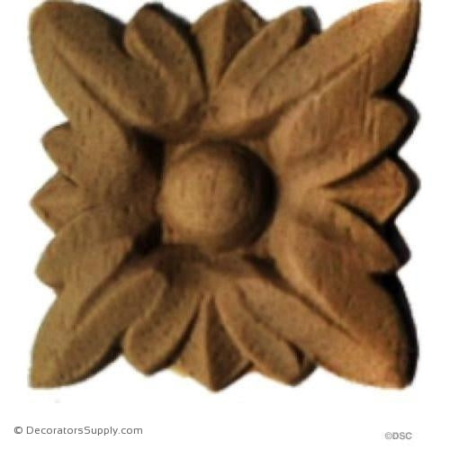 Rosette - Square 1 High 1 Wide-ornaments-for-woodwork-furniture-Decorators Supply