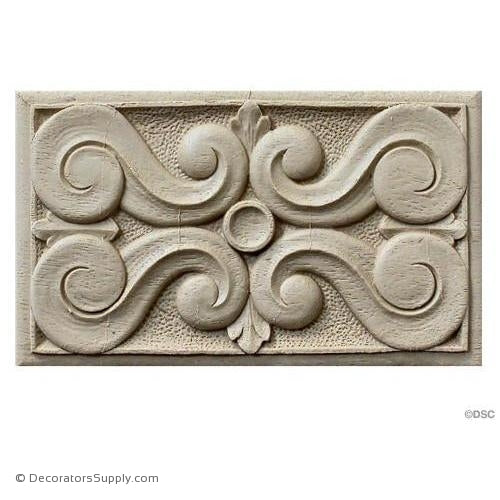 Rosette - Rectangular 5 5/8 High 3 3/8 Wide-ornaments-for-woodwork-furniture-Decorators Supply