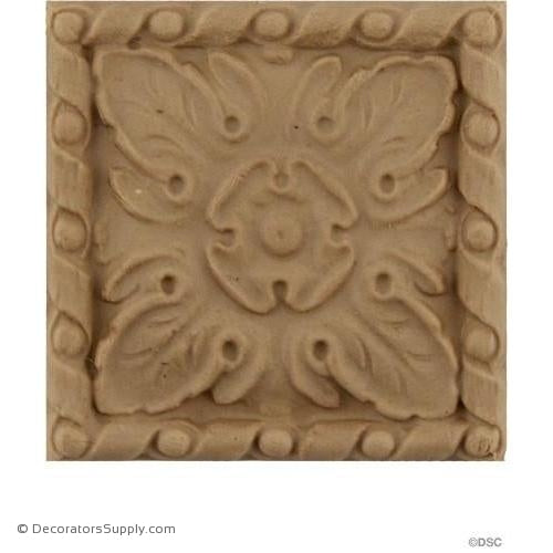 Square Rosette - 2 1/4 in. width-ornaments-for-woodwork-furniture-Decorators Supply