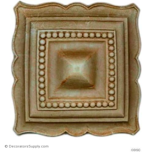 Square Rosette - 3 3/8 in. width-ornaments-for-woodwork-furniture-Decorators Supply