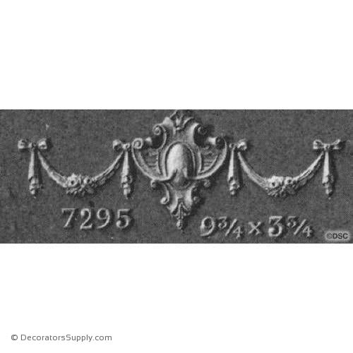 Swag-French Ren. 3 3/4H X 9 3/4W - 3/8Relief-applique-onlay-for-furniture-woodwork-Decorators Supply