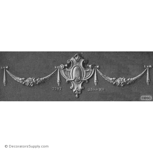 Swag-French Ren. 9 3/4H X 33 1/4W - 3/4Relief-applique-onlay-for-furniture-woodwork-Decorators Supply