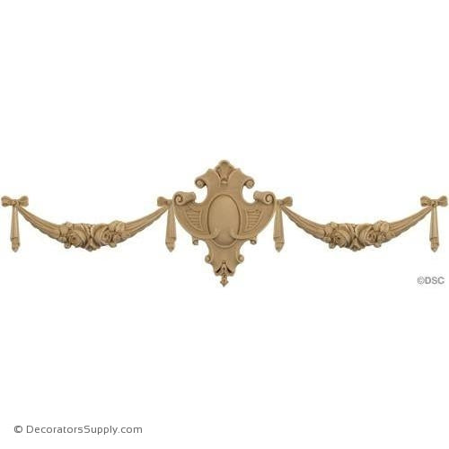 Swag-French Ren. 7 1/4H X 25 1/4W - 5/8Relief-applique-onlay-for-furniture-woodwork-Decorators Supply