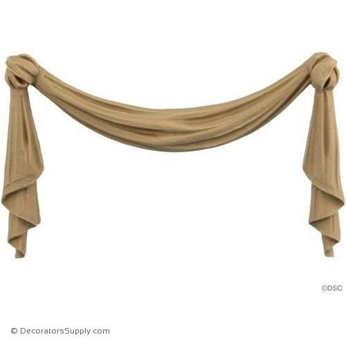 Swag-Colonial 3 1/2H X 5 3/4W - 3/8Relief-applique-onlay-for-furniture-woodwork-Decorators Supply
