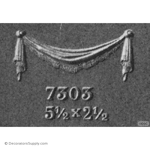 Swag-Colonial 2 1/2H X 5 1/2W - 3/8Relief-applique-onlay-for-furniture-woodwork-Decorators Supply