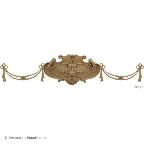 Swag-French Ren. 5 1/4H X 24 3/4W - 3/8Relief-applique-onlay-for-furniture-woodwork-Decorators Supply