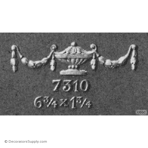 Swag-Colonial 1 3/4H X 6 3/4W - 1/4Relief-applique-onlay-for-furniture-woodwork-Decorators Supply