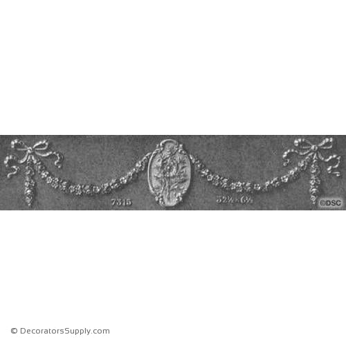 Swag-French 6 1/2H X 32 1/2W - 3/8Relief-applique-onlay-for-furniture-woodwork-Decorators Supply