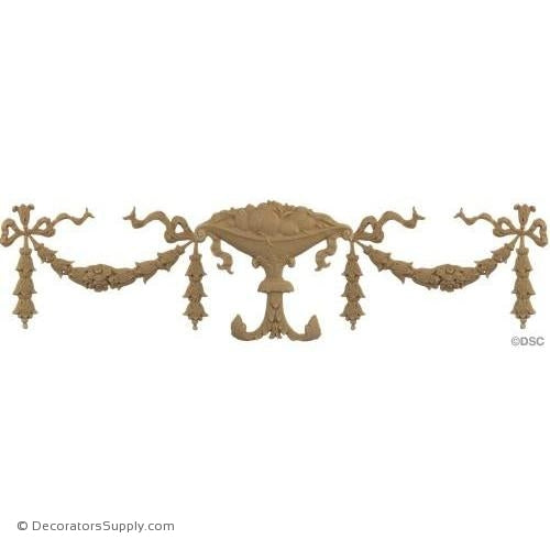 Swag-Louis XVI 6H X 24W - 3/16Relief-applique-onlay-for-furniture-woodwork-Decorators Supply