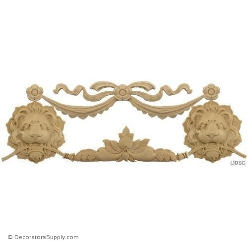 Swag w/Lion's Heads-Italian 6 3/4H X 14 3/4W - 1/2Relief-Decorators Supply