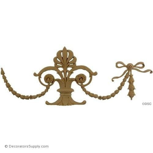 Swag-Italian 7 3/4H X 16W - 3/4Relief-applique-onlay-for-furniture-woodwork-Decorators Supply