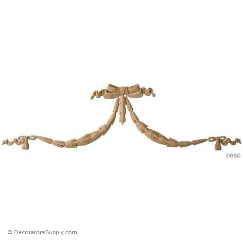 Swag-Colonial 4 1/4H X 17W - 3/8Relief-applique-onlay-for-furniture-woodwork-Decorators Supply