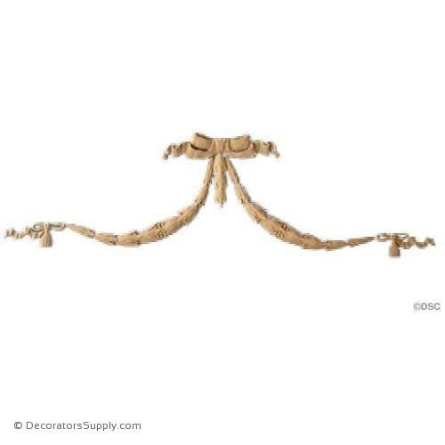 Swag-Colonial 4 1/2H X 26 1/4W - 1/2Relief-applique-onlay-for-furniture-woodwork-Decorators Supply
