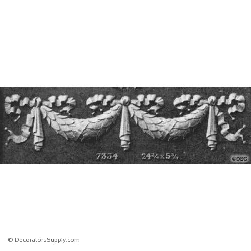 Swag-Empire 5 3/4H X 24 3/4W - 3/8Relief-applique-onlay-for-furniture-woodwork-Decorators Supply