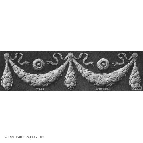 Swag-Italian 10 3/4H X 39W - 1/2Relief-applique-onlay-for-furniture-woodwork-Decorators Supply