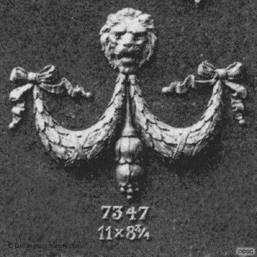 Swag w/Lion's Head-Empire 8 3/4H X 11W - 7/8Relief-Decorators Supply