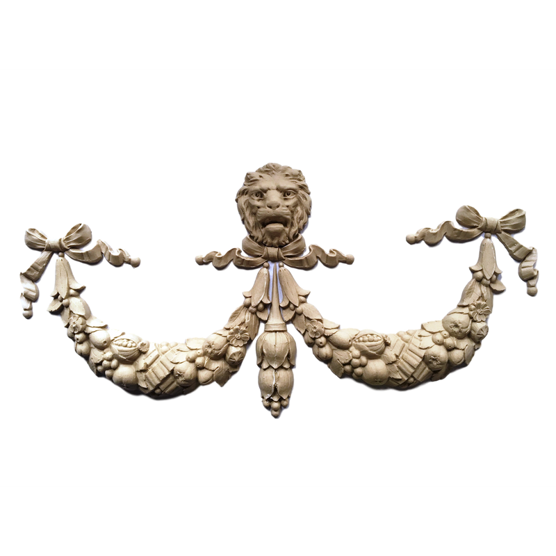 Swag w/Lion's Head-Empire 8H X 19W - 1Relief