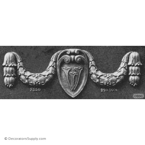 Swag-French 10 1/2H X 29W - 1 5/8Relief-applique-onlay-for-furniture-woodwork-Decorators Supply