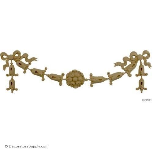 Swag-Colonial 3 3/4H X 12 1/2W - 1/4Relief-applique-onlay-for-furniture-woodwork-Decorators Supply